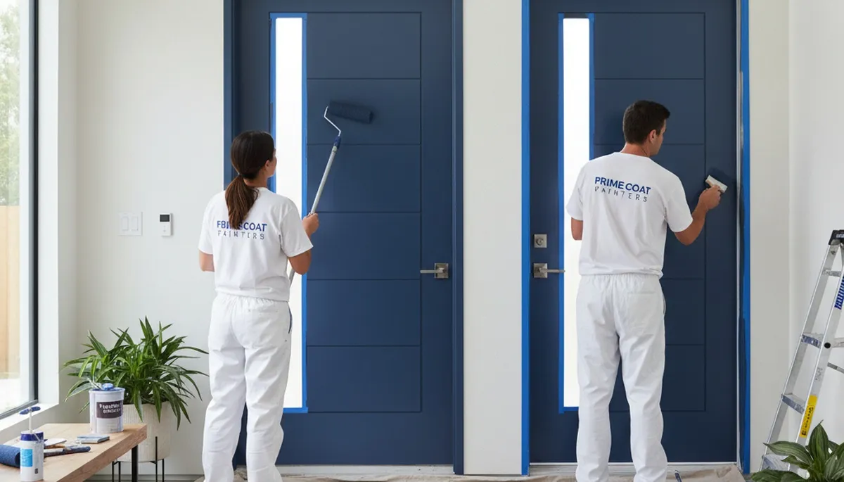 Professional door painting by expert house painters in Des Moines, IA for durable curb appeal