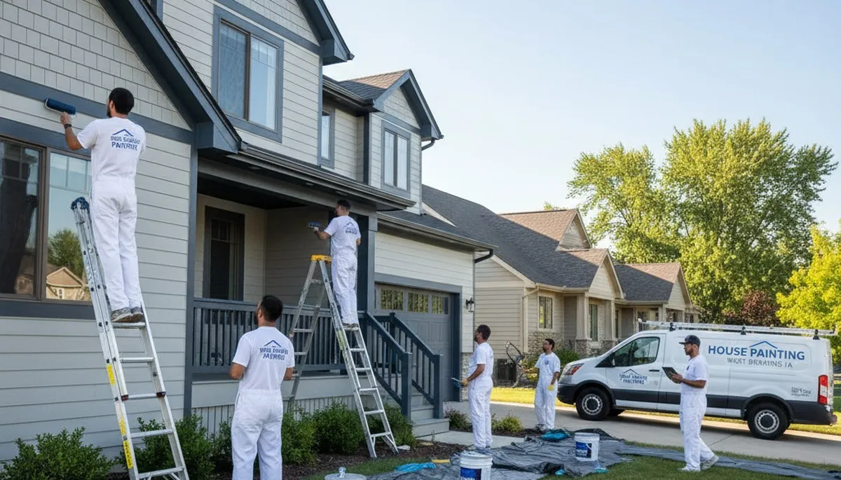 Professional house painters in Des Moines IA providing expert residential exterior painting services