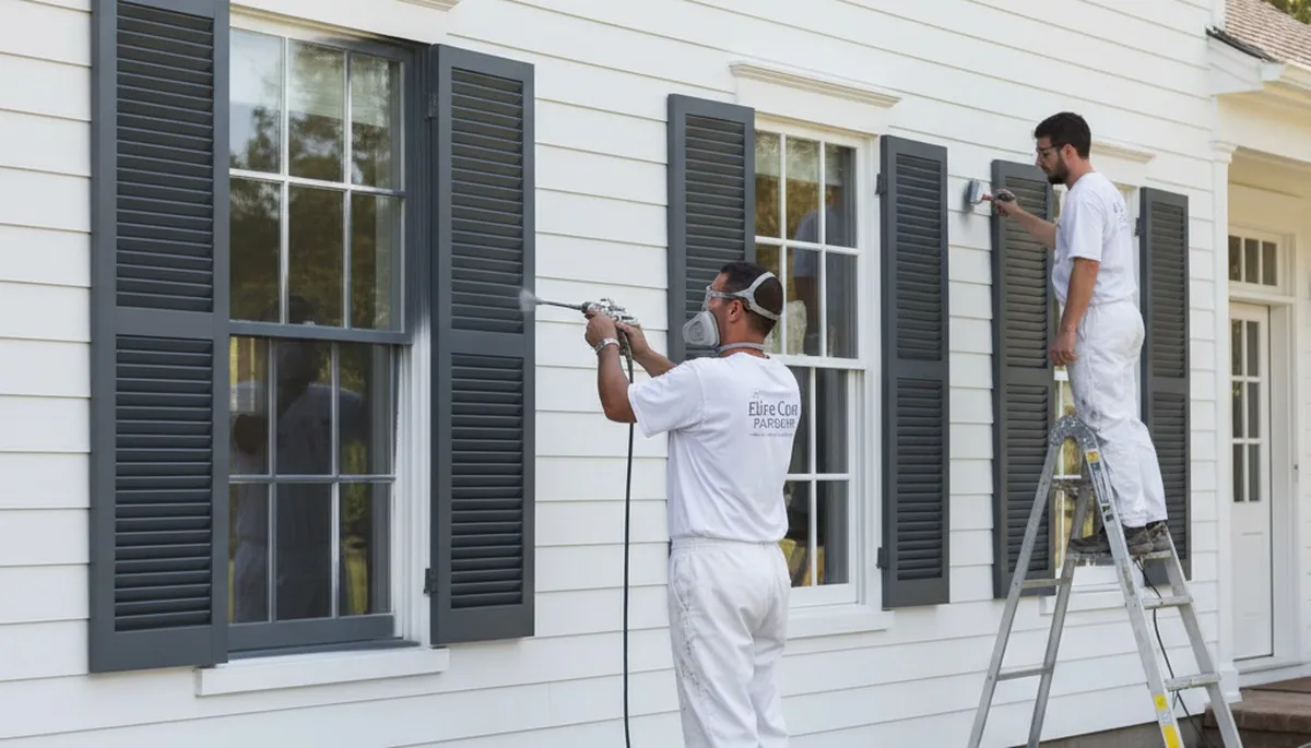 Professional shutter painting on a Des Moines, IA home by expert local house painters